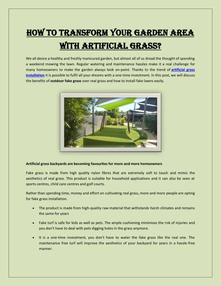 how to transform your garden area