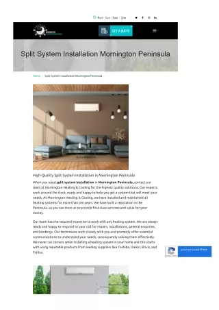 Split System Installation Mornington Peninsula