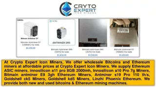 Buy Ethereum ASIC Miner for sale from Crypto Expert Icon Miners