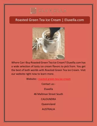 Roasted Green Tea Ice Cream | Eluxella.com