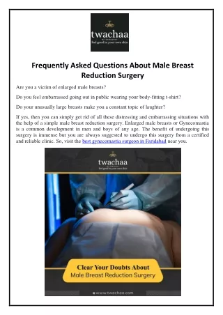Frequently Asked Questions About Male Breast Reduction Surgery