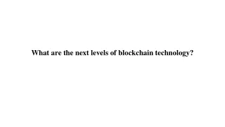 what are the next levels of blockchain technology