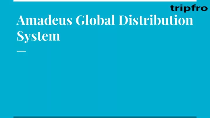 amadeus global distribution system