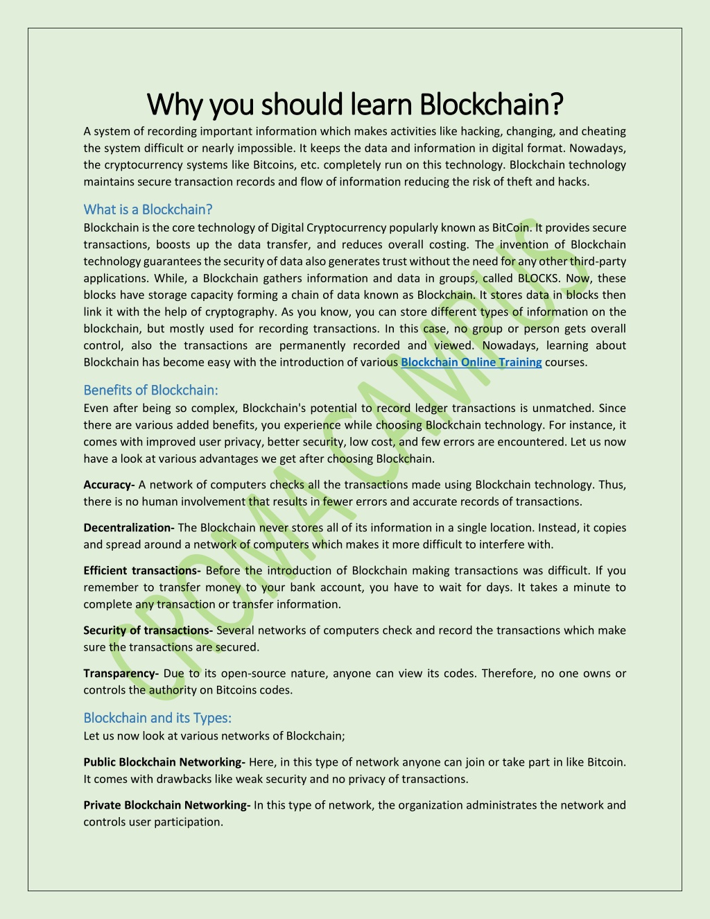 PPT - Why you should learn Blockchain PowerPoint Presentation, free ...