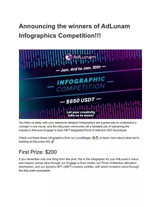 The winners of the AdLunam Infographics Competition have been announced!!!