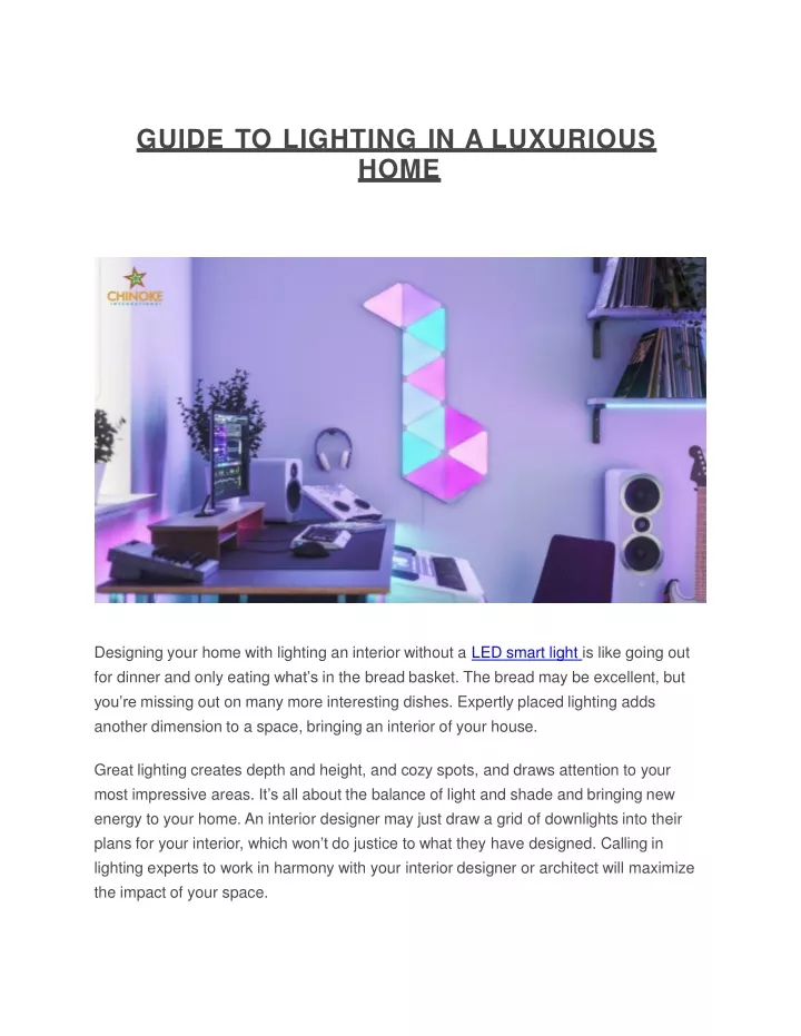 PPT - GUIDE TO LIGHTING IN A LUXURIOUS HOME PowerPoint Presentation ...