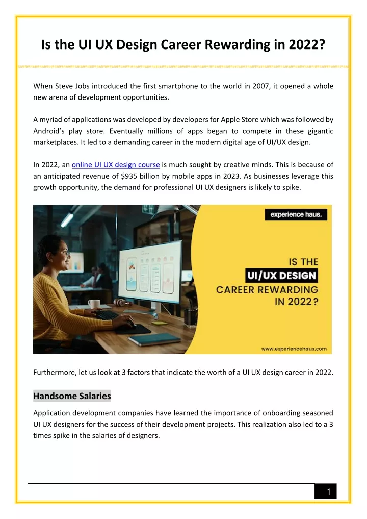 is the ui ux design career rewarding in 2022