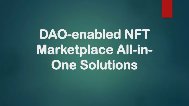 dao enabled nft marketplace all in one solutions