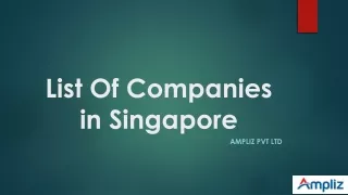 List of Companies in Singapore 2022