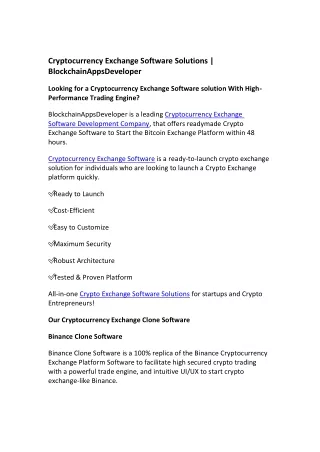 cryptocurrency exchange software solutions