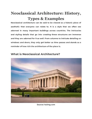 Neoclassical Architecture: History, Types & Examples