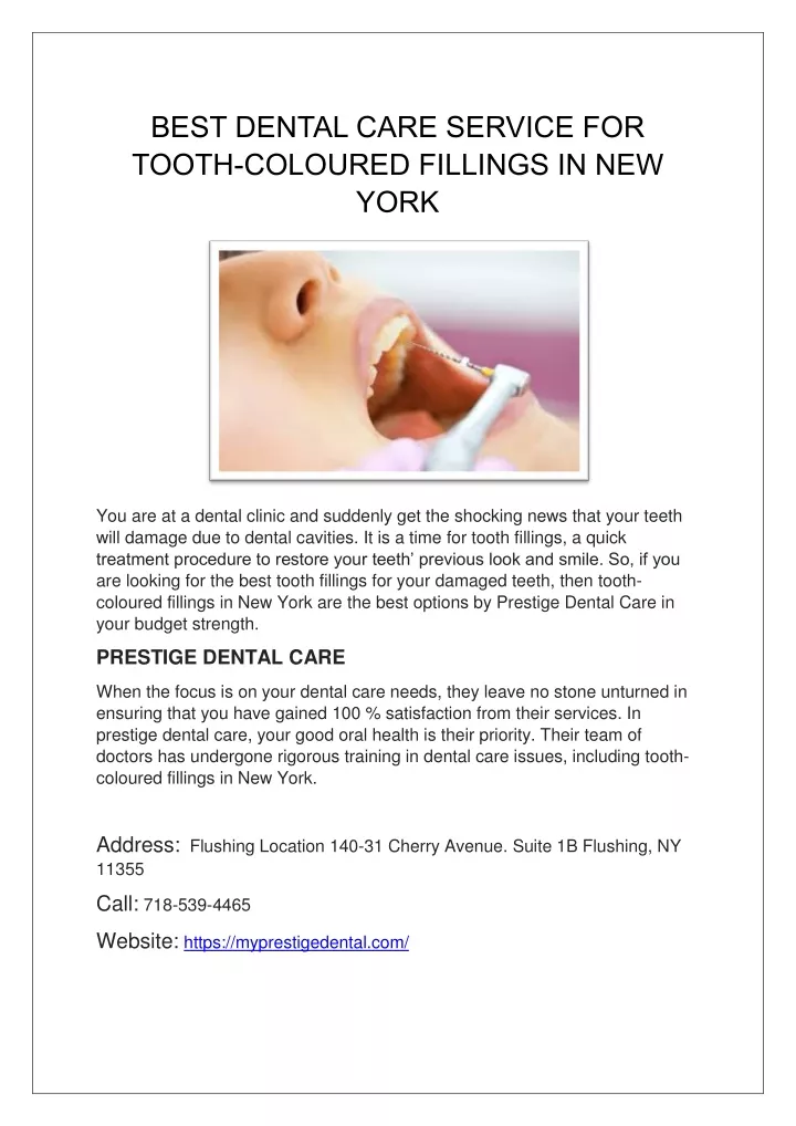 best dental care service for tooth coloured