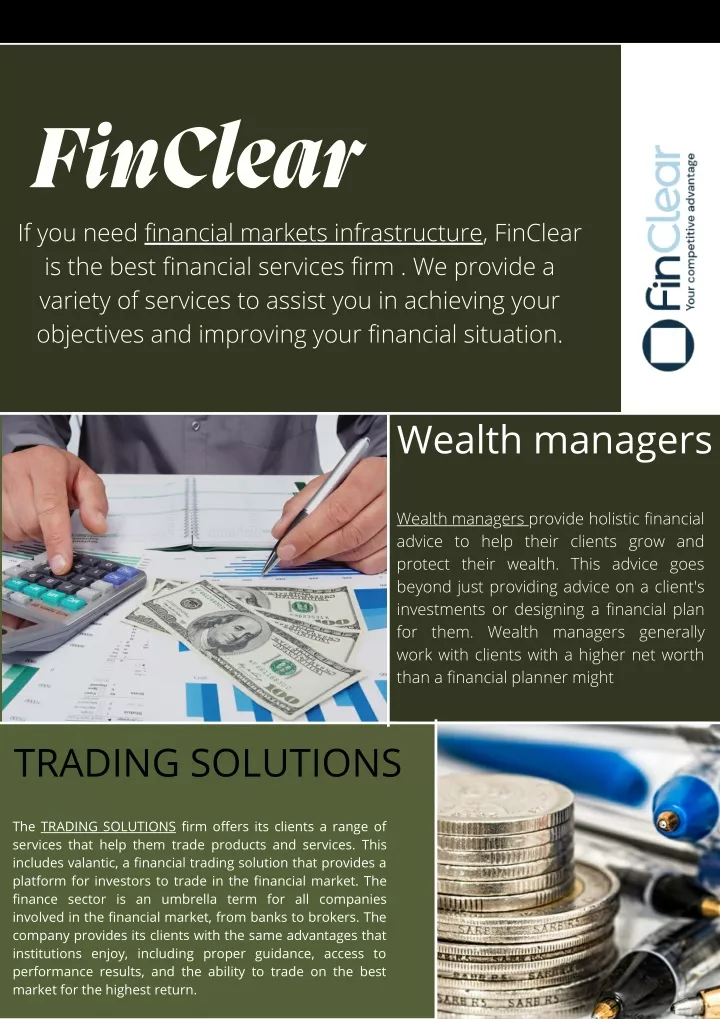 finclear if you need financial markets
