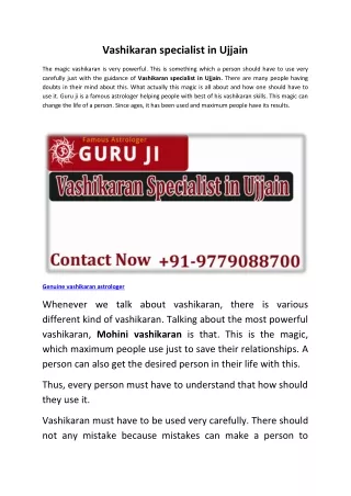 Vashikaran Specialist in Ujjain