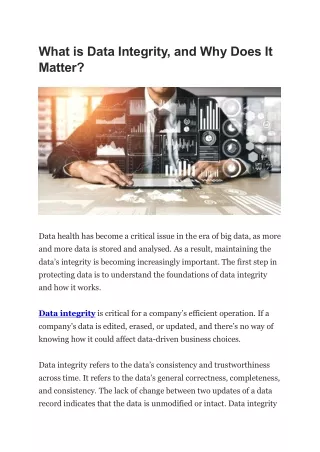 What is Data Integrity and Why Does It Matter