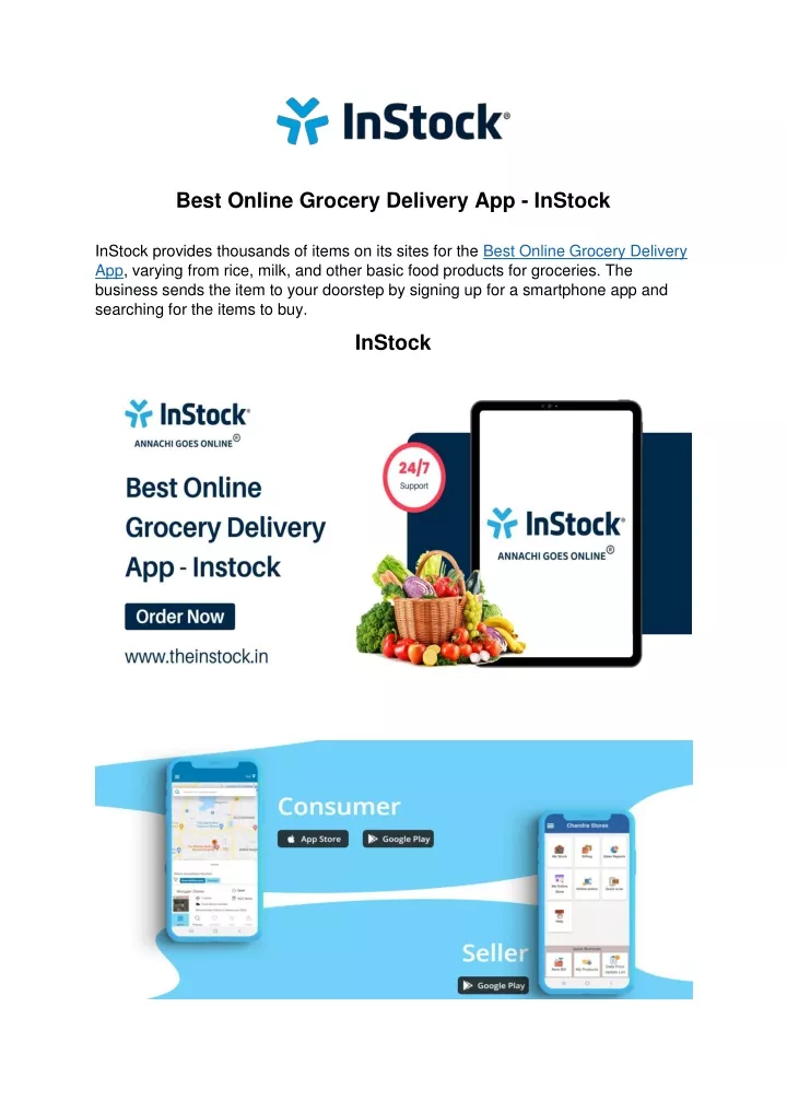 best online grocery delivery app instock