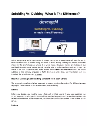 subtitling vs dubbing what is the difference
