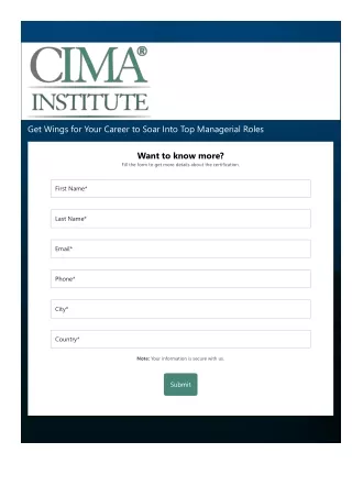 acquire the cima charter to power your career