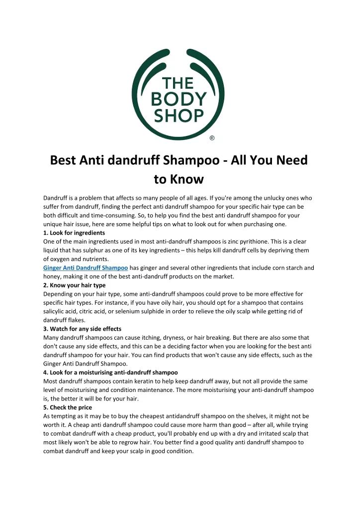 best anti dandruff shampoo all you need to know