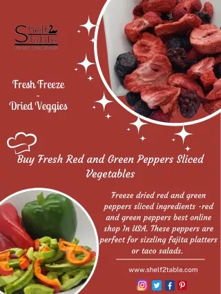 Buy Fresh Red and Green Peppers Sliced Vegetables Online