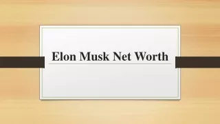 elon musk net w orth
