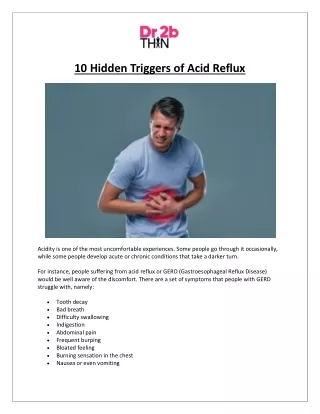 Dr2bThin - 10 Hidden Triggers of Acid Reflux