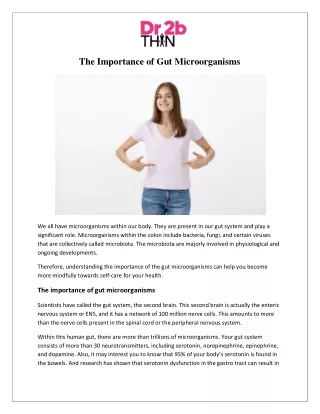 Dr2bThin - The Importance of Gut Microorganisms