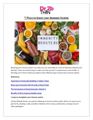 Dr2bThin - 7 Ways to boost your Immune System