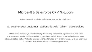 Microsoft & Salesforce CRM Implementations | CRM Solutions