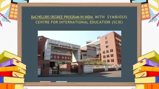 Bachelors Degree Program in India with Symbiosis Centre for International Educat