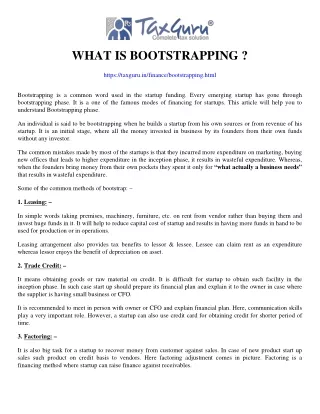 what is bootstrapping