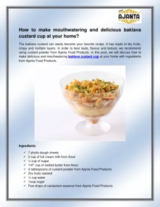 how to make mouthwatering and delicious baklava
