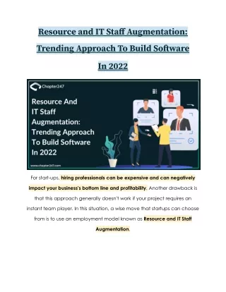 Resource and Staff Augmentation_ Trending Approach To Build Software In 2022