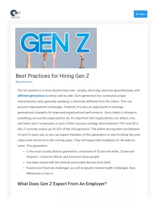Best Practices for Hiring Gen Z