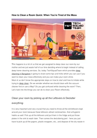 how to clean a room quick when you re tired
