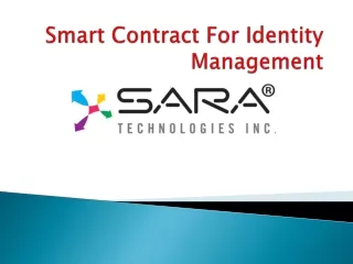 smart contract f or identity management