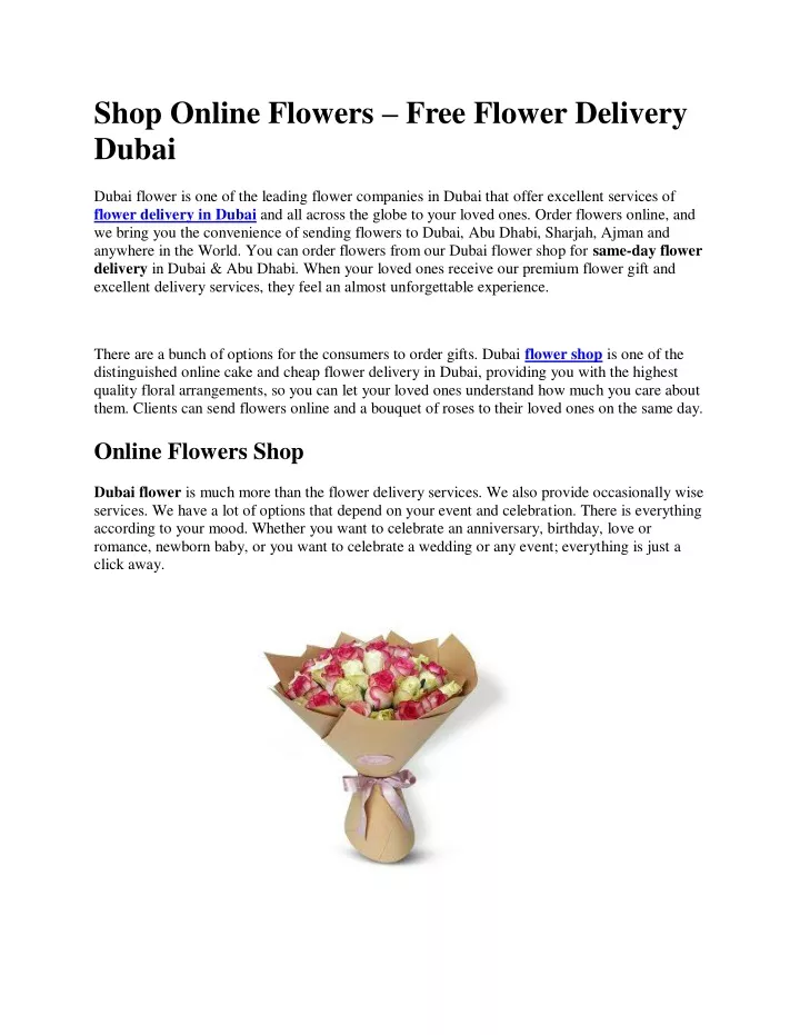 shop online flowers free flower delivery dubai