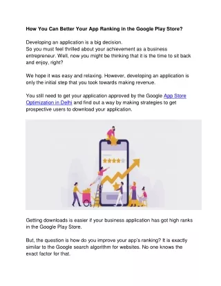 How You Can Better Your App Ranking in the Google Play Store