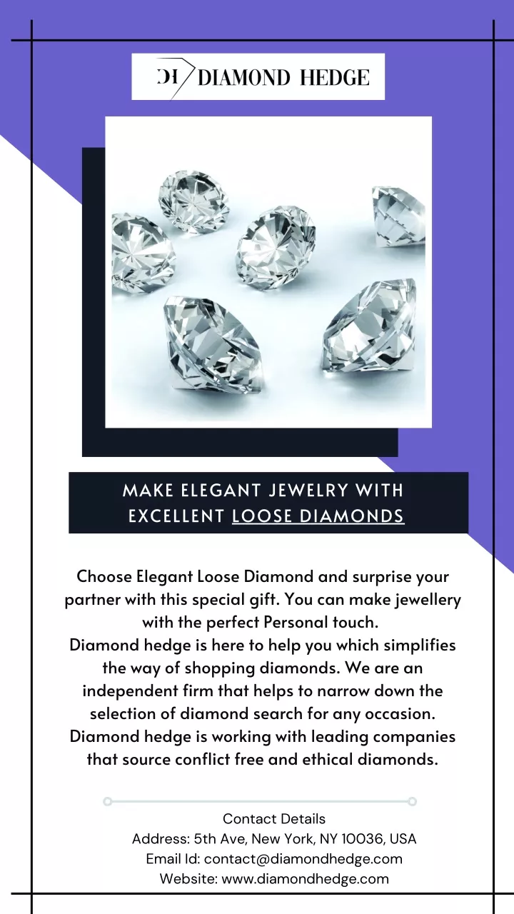 make elegant jewelry with excellent loose diamonds