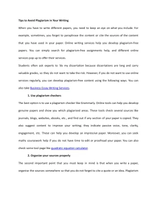 tips to avoid plagiarism in your writing