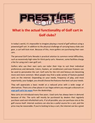 Shop the Most Affordable Ezgo Golf Carts Las Vegas at Prestige Golf Cars