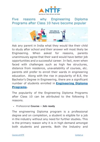 five-reasons-why-engineering-diploma-programs-after-class-10-have-become-popular