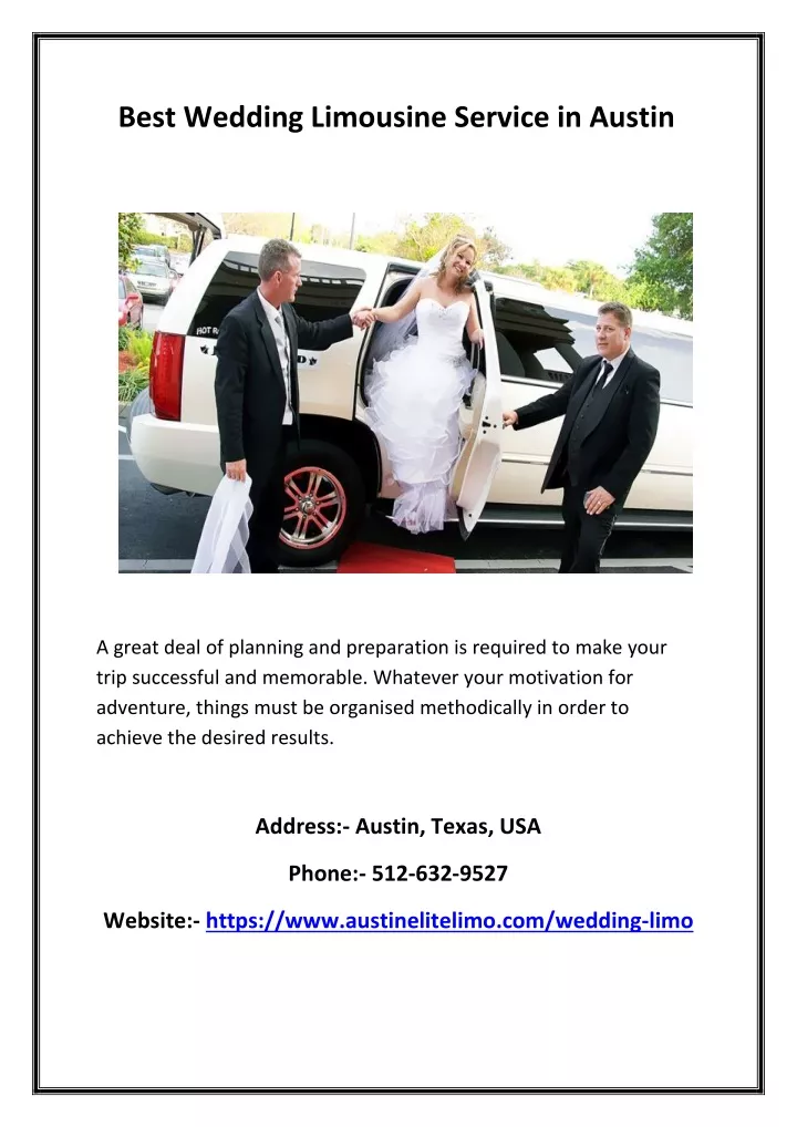 best wedding limousine service in austin