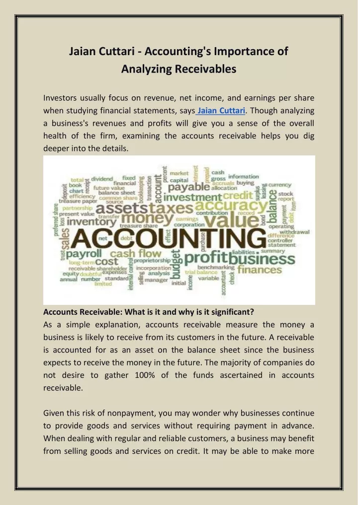 jaian cuttari accounting s importance