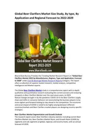 global beer clarifiers market size study by type