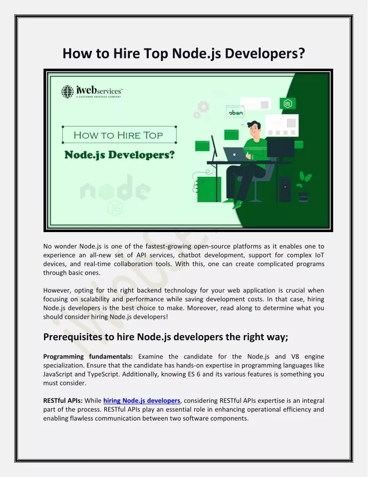 how to hire top node js developers