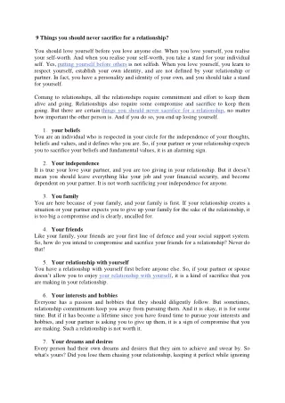 9 things you should never sacrifice