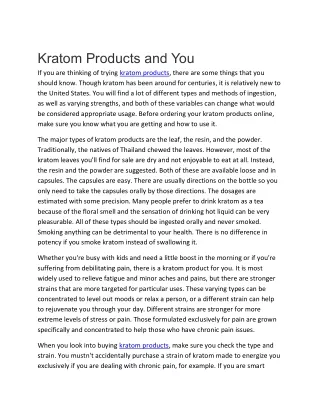 Kratom products