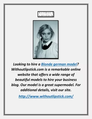 Blonde German Model | Withoutlipstick.com
