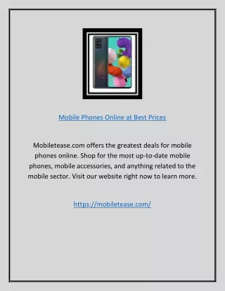 Mobile Phones Online at Best Prices | Mobiletease.com